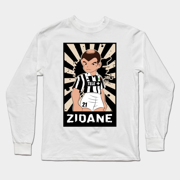 Soccer Zizou Zidane Vintage Football Long Sleeve T-Shirt by TEEWEB